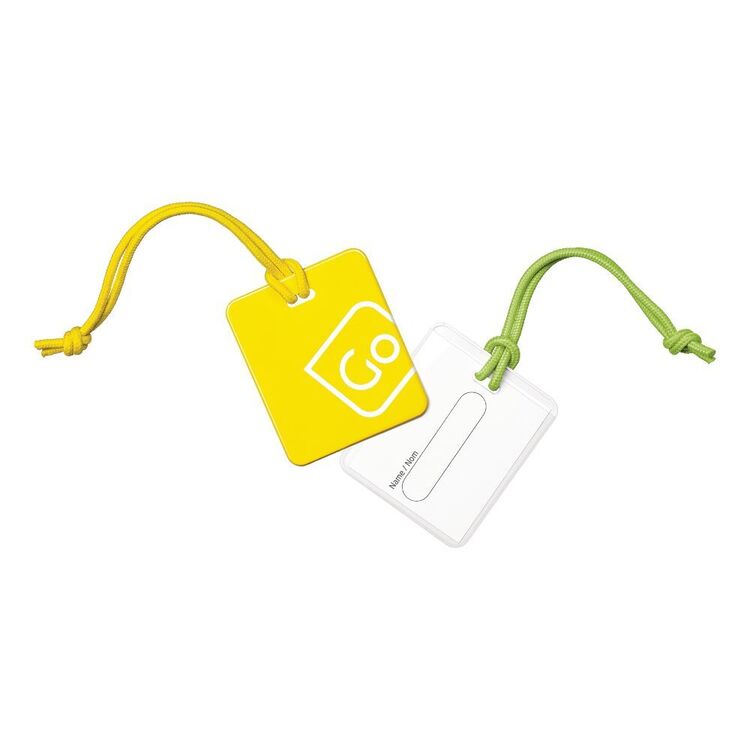 Go Tag Go Travel Luggage Tags Twin Pack Yellow & Multicoloured | Harris Scarfe