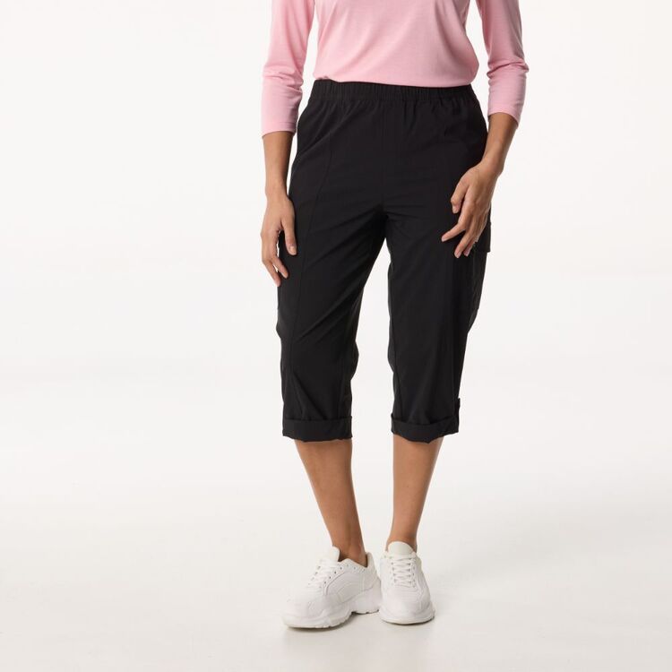 LMA Active Women's Cropped Cargo Pants Black