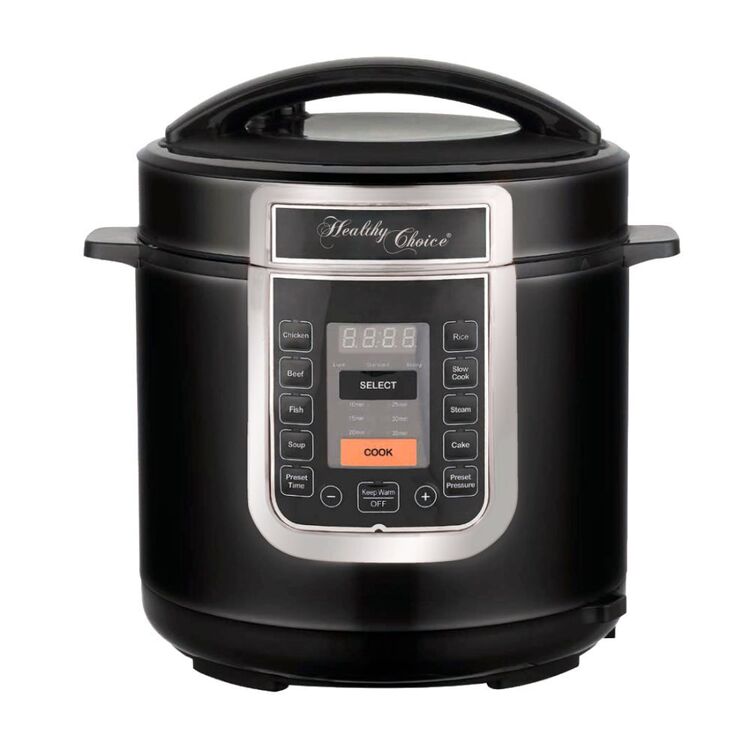 Healthy Choice Pressure Cooker Black Chrome L