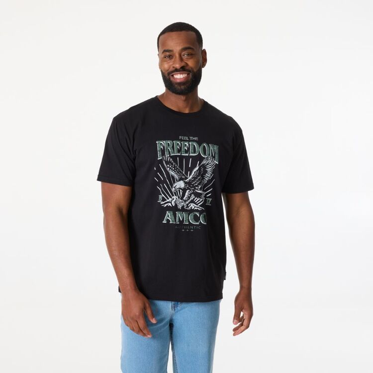Amco Men's Eagle Freedom Short Sleeve Tee Black