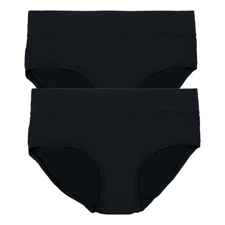 Underworks Women's Smooth Lines Midi 2 Pack Black | Harris Scarfe