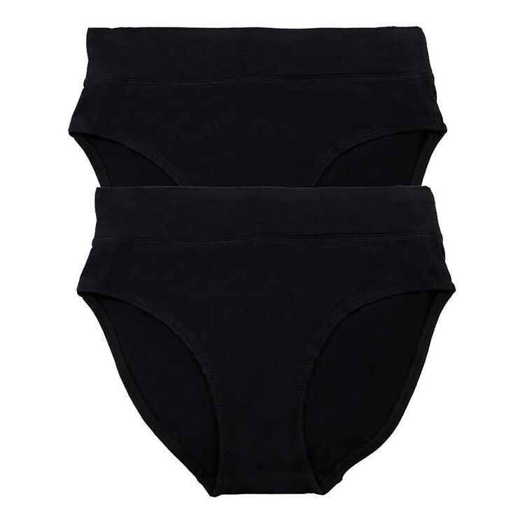 Underworks Women's Smooth Lines Hi Cut Brief 2 Pack Black | Harris Scarfe