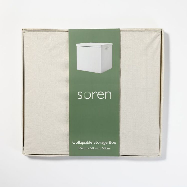 Soren Linen Look Foldable Storage Box 2 Pack Natural | Harris Scarfe