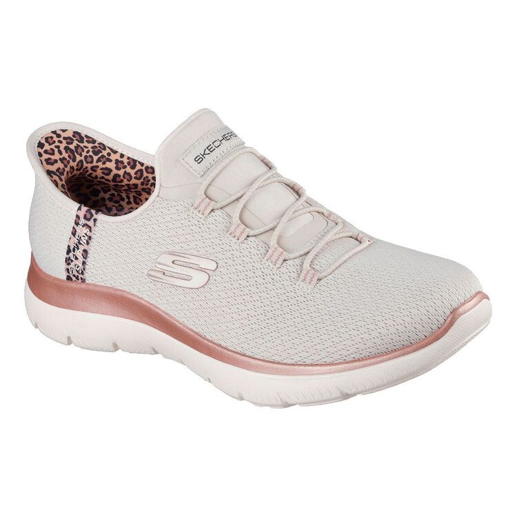 Skechers Women's Summits Leopard Chic Slip-In Shoes Natural