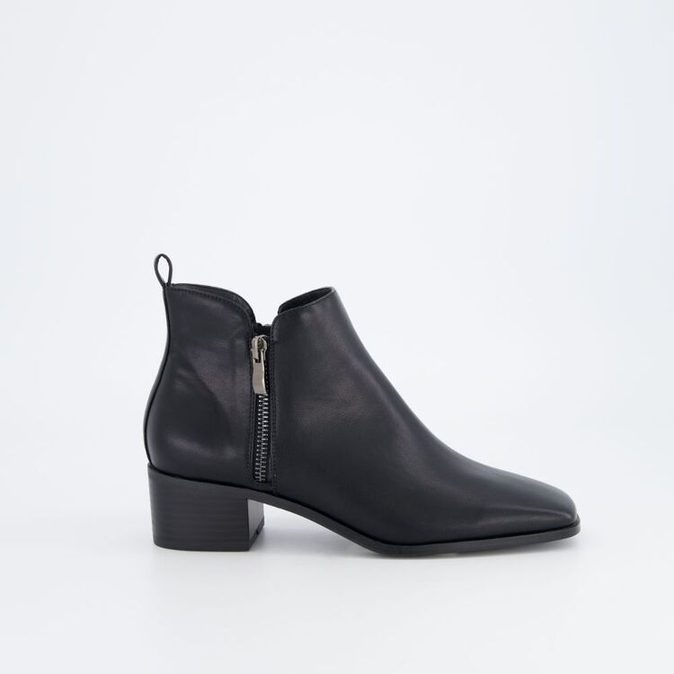 Boot Side Design Khoko Women's Knox Side Ankle Boot with Side Zip Black | Harris Scarfe