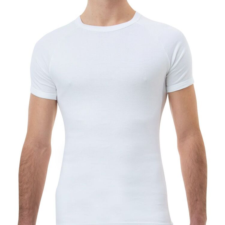 Underworks Men's Heat Bods Cotton Thermal Short Sleeve Top White ...