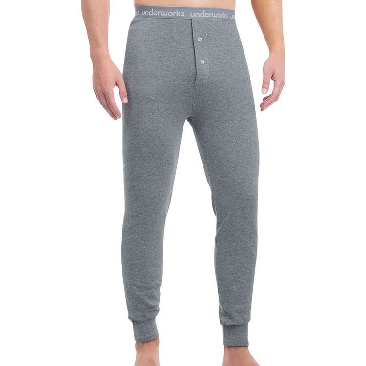Underworks Men’s Heat Bods Cotton Long John Thermal Grey