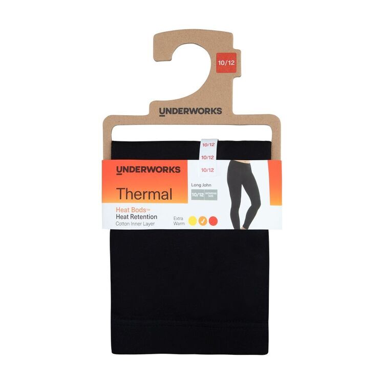 Underworks Women’s Heat Retention Long John Thermal Black | Harris Scarfe
