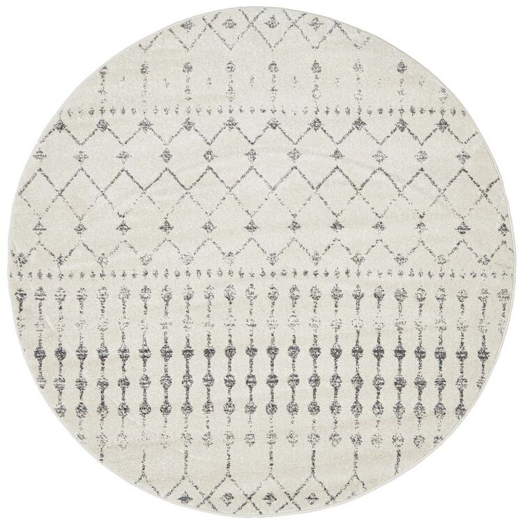 Elsa Round Rug Rug Culture Chrome Elsa Round Rug Silver | Harris Scarfe
