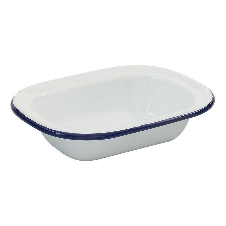 Scarfe Bakemaster 18 x 14 x 4cm Enamel Rectangular Pie Dish White | Harris Scarfe