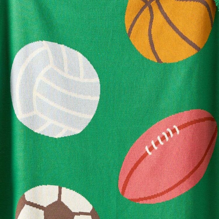 Scarfe Linen House Kids Have A Ball Blanket Green | Harris Scarfe