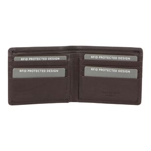 Milleni Men's Tab Wallet With Coin Zip & Fold Out Brown
