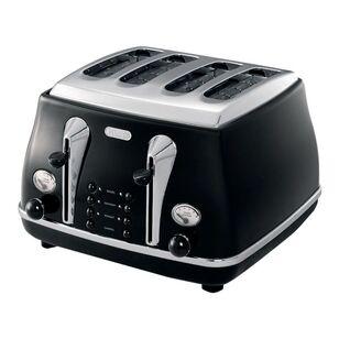 De'Longhi Icona 4 Slice Toaster Black CTO4003BK