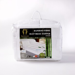 Ramesses 1000 GSM Bamboo Mattress Topper White Double