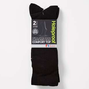 Holeproof Men's Circulation Socks 2 Pack Black