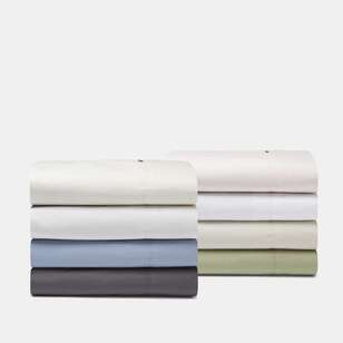 Linen House 300 Thread Count Cotton Sheet Set White King Bed