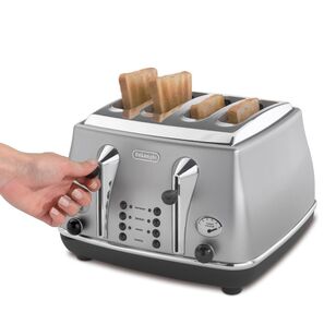 De'Longhi Icona 4 Slice Toaster Silver CTO4003S