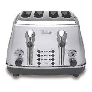 De'Longhi Icona 4 Slice Toaster Silver CTO4003S