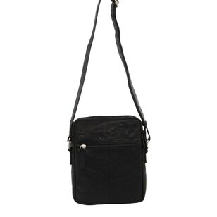Pierre Cardin Men's Leather Crossbody Bag Black