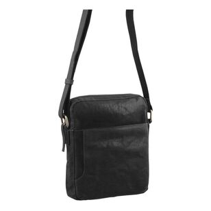 Pierre Cardin Men's Leather Crossbody Bag Black