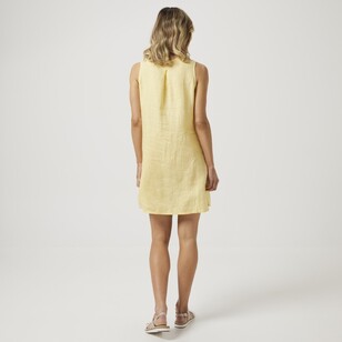 Khoko Collection Women's Sleeveless Linen Dress Daffodil