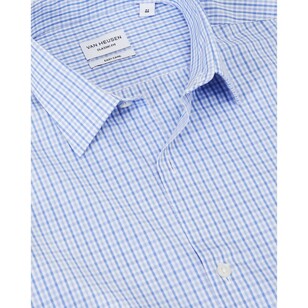 Van Heusen Men's Classic Mid Check Long Sleeve Shirt Sky
