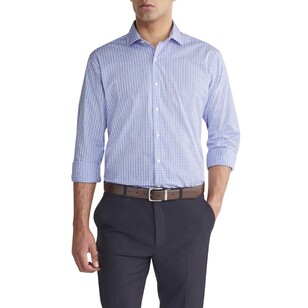 Van Heusen Men's Tailored Small Check Long Sleeve Shirt Purple