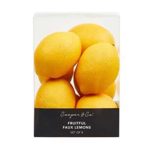 Cooper & Co Fruitful Faux Lemons 8 Piece Set Yellow
