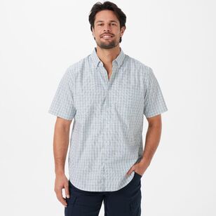 JC Lanyon Men's Howitt Easycare Short Sleeve Check Shirt White & Green