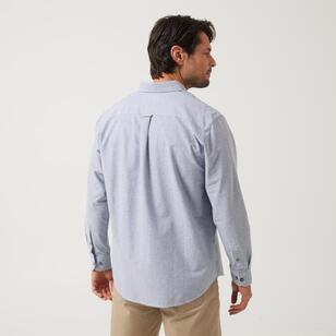 JC Lanyon Men's Belmont Oxford Long Sleeve Shirt Navy