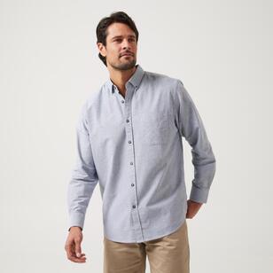 JC Lanyon Men's Belmont Oxford Long Sleeve Shirt Navy