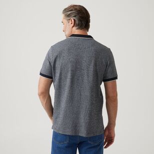 JC Lanyon Men's Dash Textured Jersey Cotton Polo Grey