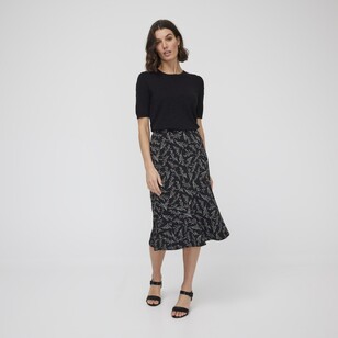Khoko Smart Women's Jersey Asymmetrical Frill Skirt Black