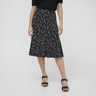 Khoko Smart Women's Jersey Asymmetrical Frill Skirt Black