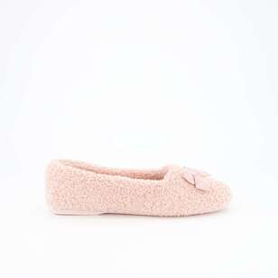 Grosby Women's Snuggly Slipper with Bow Blush