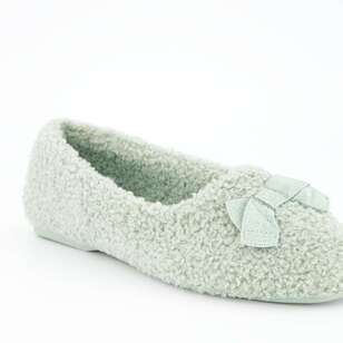 Grosby Women's Snuggly Slipper with Bow Sage
