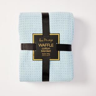 Bas Phillips Waffle Cotton Blanket Blue Queen / King