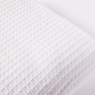 Bas Phillips Waffle Cotton Blanket White Queen / King