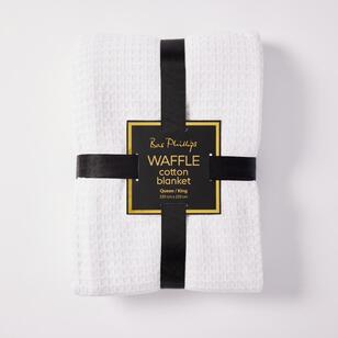 Bas Phillips Waffle Cotton Blanket White Queen / King