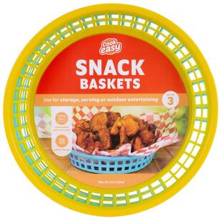 Soren 24 cm Round Snack Basket 3 Pack