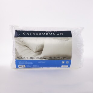 Gainsborough Allergy Free Pillow Medium 2 Pack White