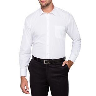 Van Heusen Men's Classic Herringbone Long Sleeve Shirt White