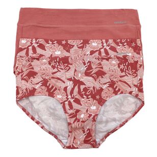 Ambra Women's Smooth Lines Full Brief 2 Pack Pink