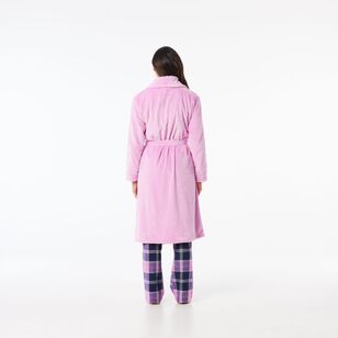 Sash & Rose Women's Texture Fleece Gown Fuchsia