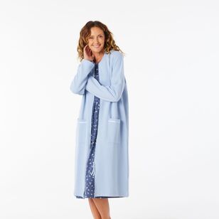 Sash & Rose Women's Quilted Zip Gown Blue
