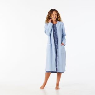 Sash & Rose Women's Quilted Zip Gown Blue
