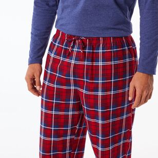 Nic Morris Men's Long Flannelette Pant Red Check