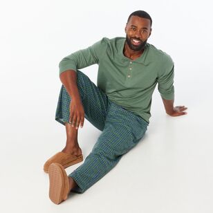 Nic Morris Men's Long Flannelette Pant Green