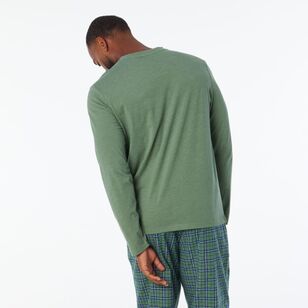 Nic Morris Men's Long Sleeve Henley Top Green