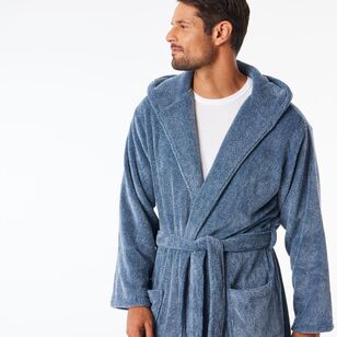 Nic Morris Men's Twist Yarn Hooded Gown Blue